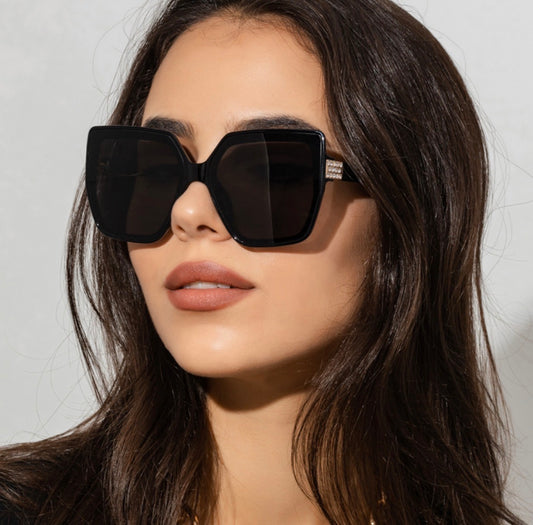 GF41 gafas de sol elegantes cuadradas negras  para mujer cuadradas, protección UV400