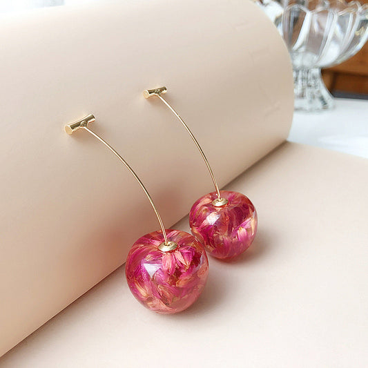 E3592 Aretes cereza aleacion 6cm