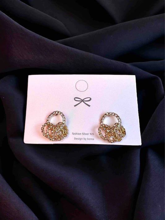 Aretes E792 Chicos Arillos De Zirconia Poste De Plata