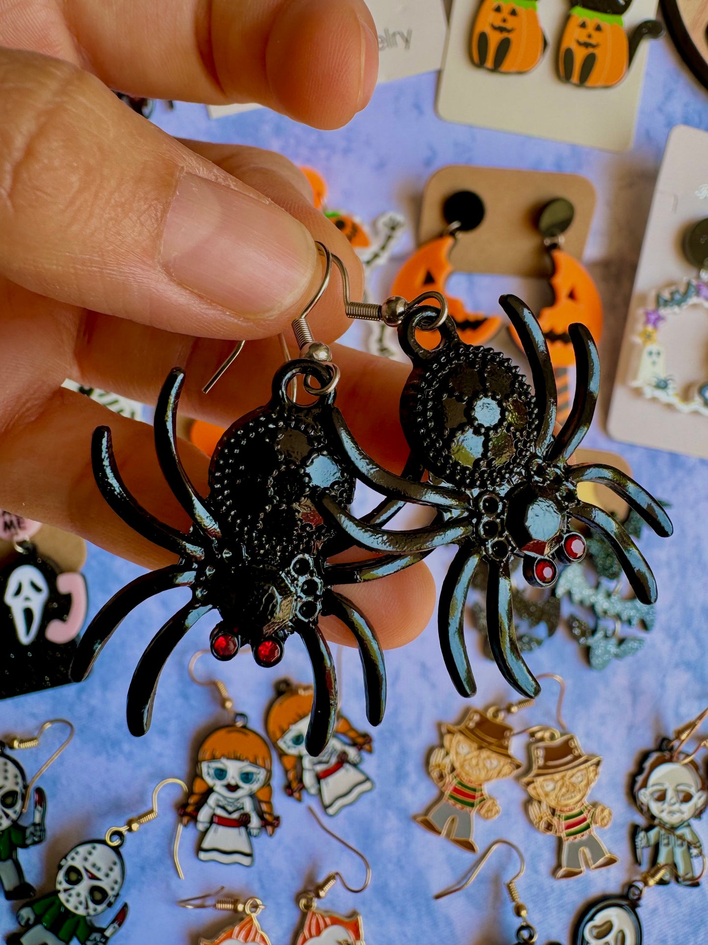 E522 Aretes Arañas Halloween