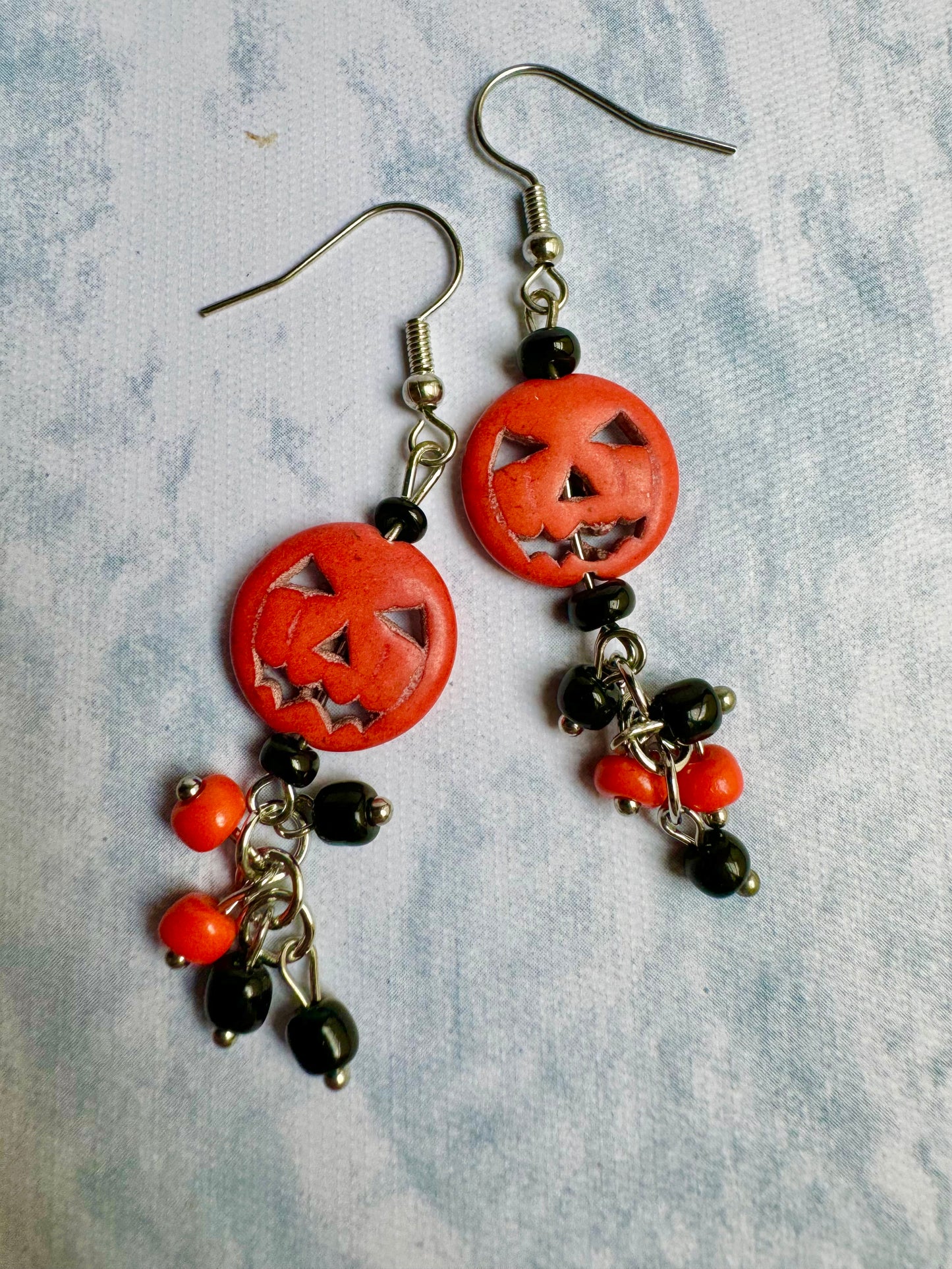 E282 Aretes calabaza colgante chaquira 6cm