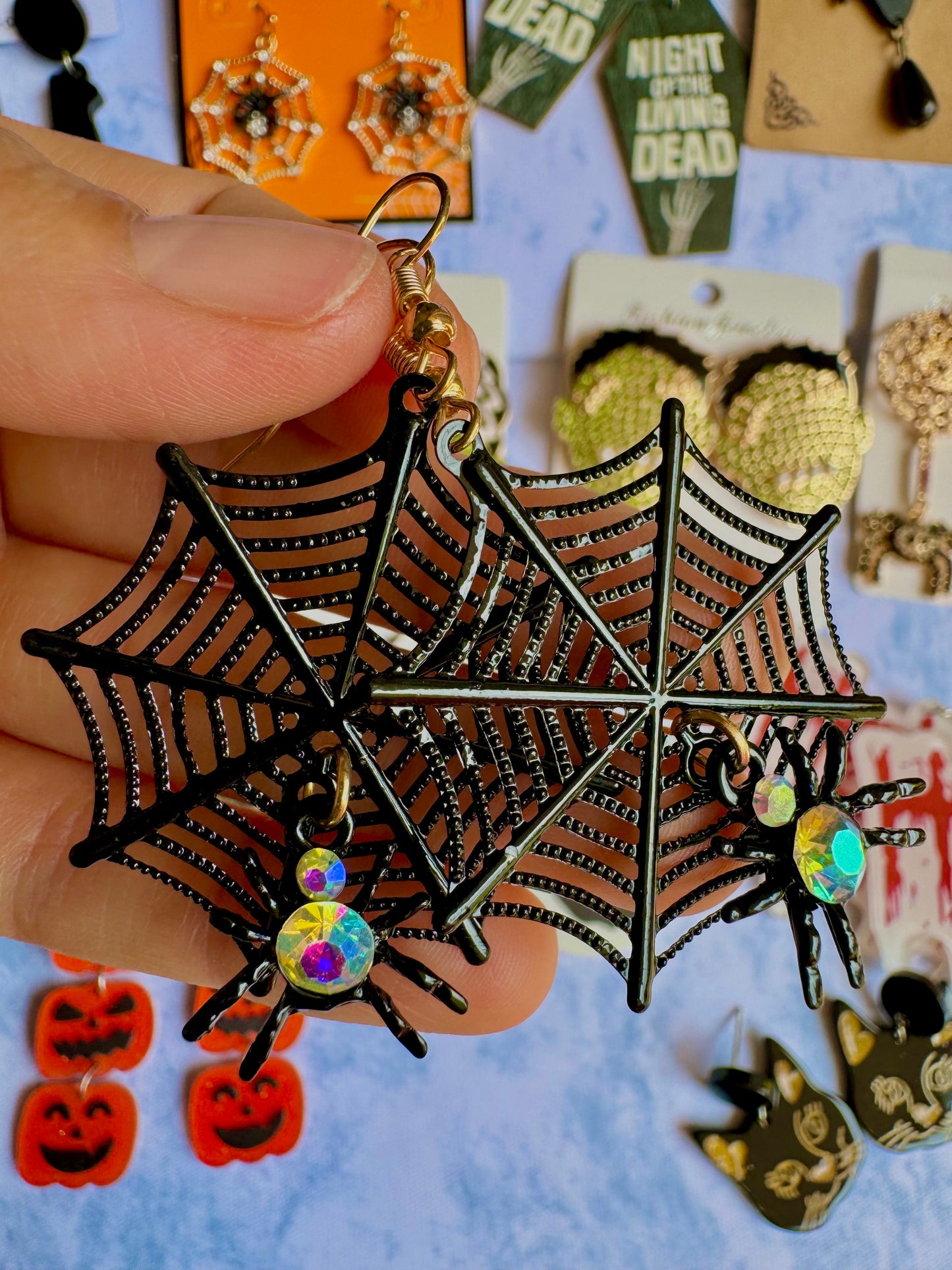 E409 Aretes Araña Halloween