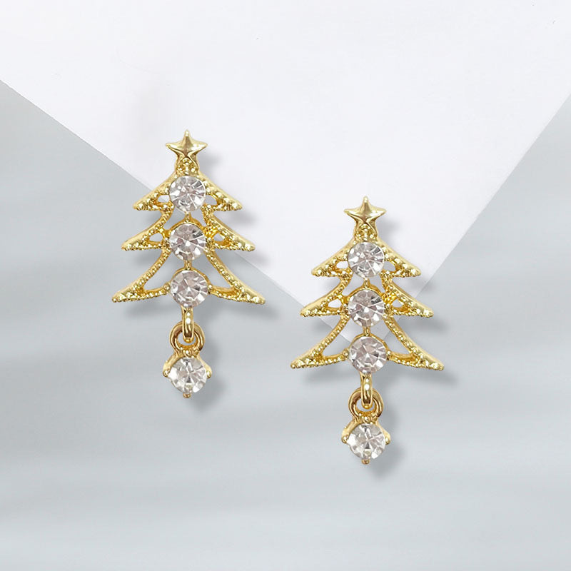E4435 Aretes árbol de Navidad aleacion 2.8cm