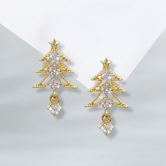 E4435 Aretes árbol de Navidad aleacion 2.8cm