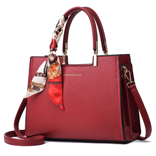 Cr87 bolso de mano rojo vino cuero Sintético