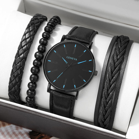 R146 Reloj negro con azul para hombre