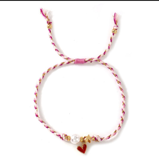 B762 pulsera corazón ajustable multicolor hecho a mano