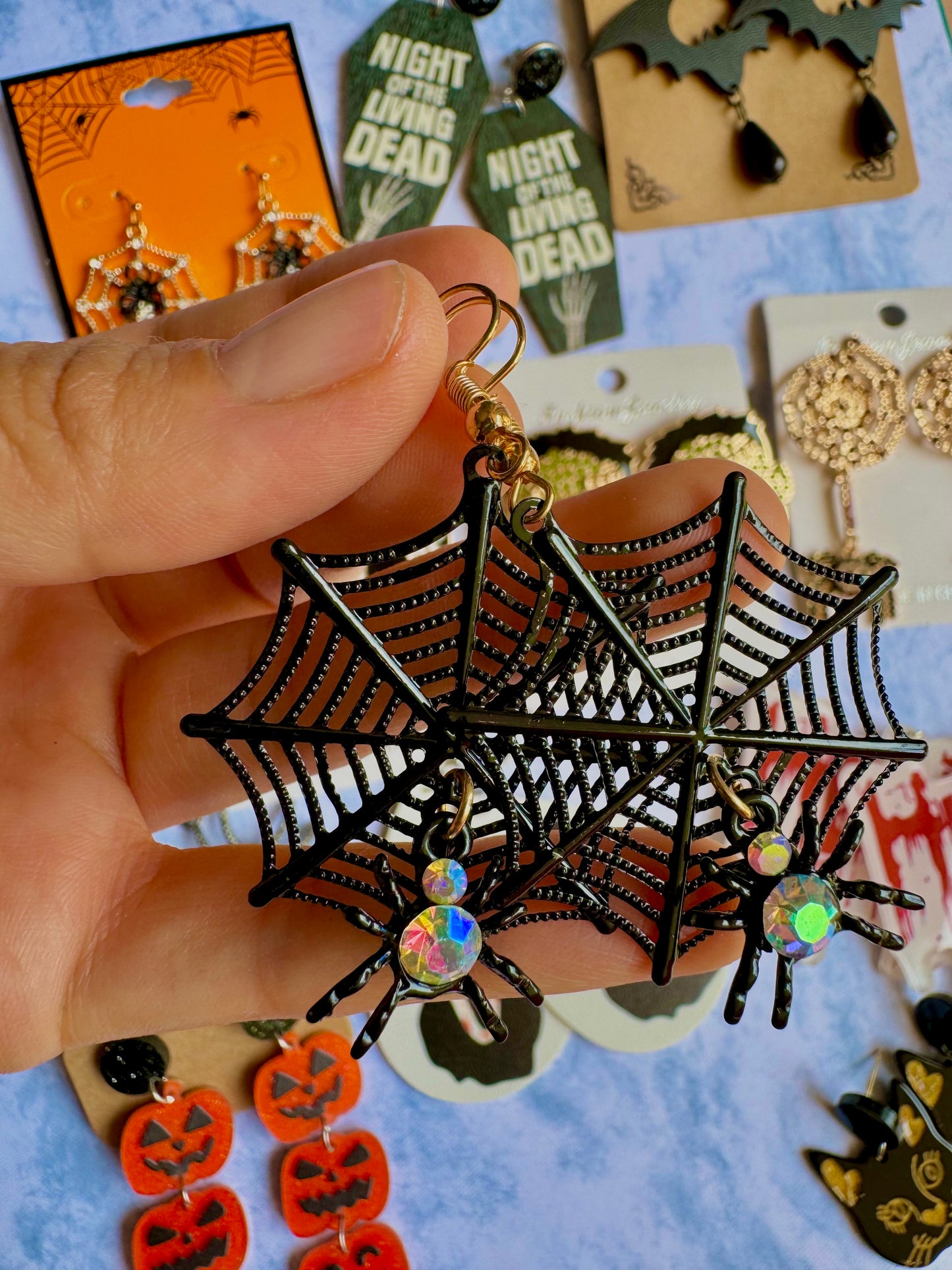 E409 Aretes Araña Halloween