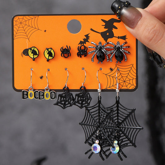 E3851 conjunto de aretes Halloween 7cm aleacion