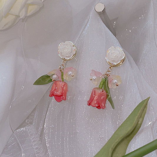E3465 Aretes tulipán aleacion 3cm