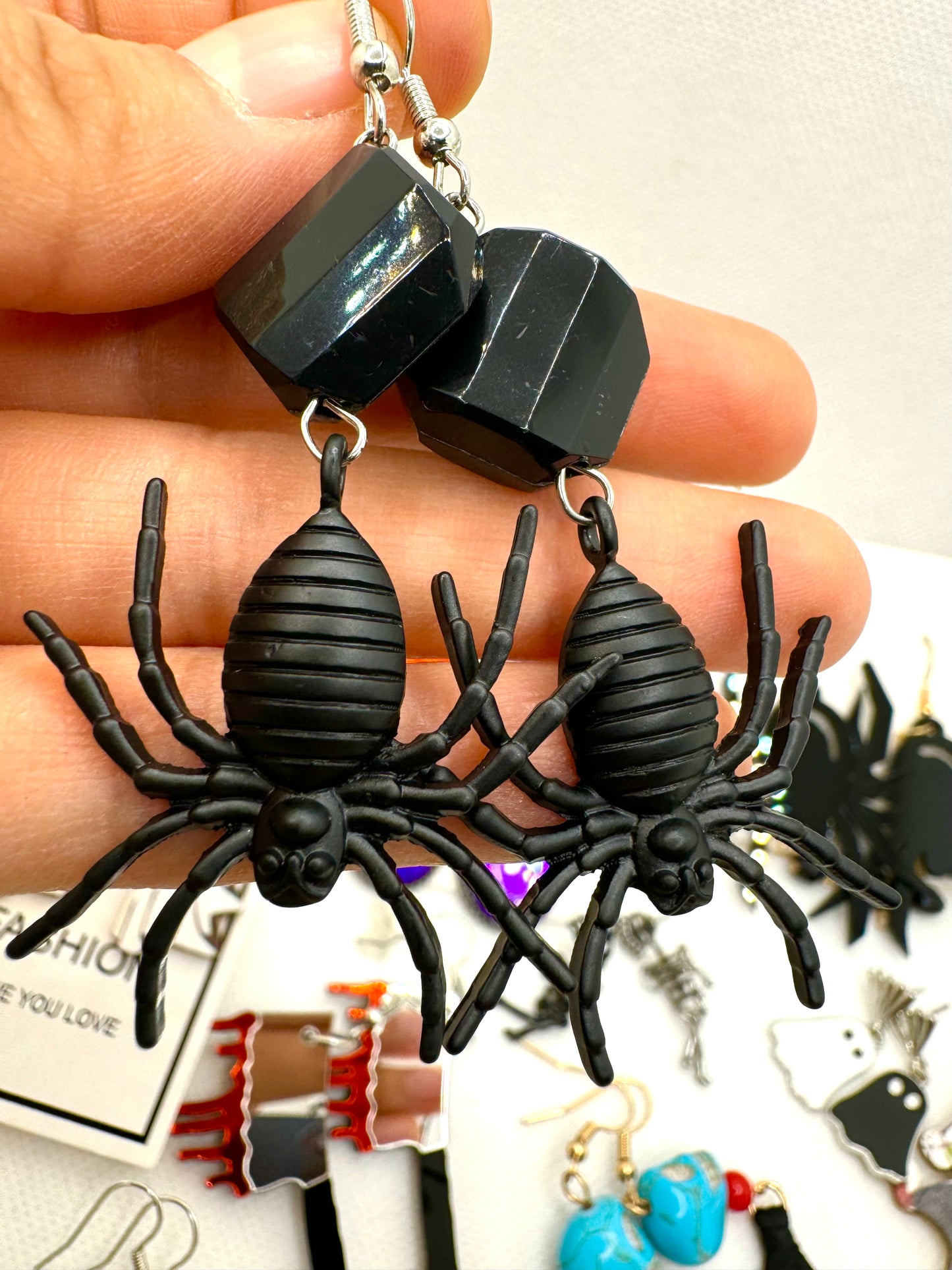 E514 Aretes Grandes Araña Halloween