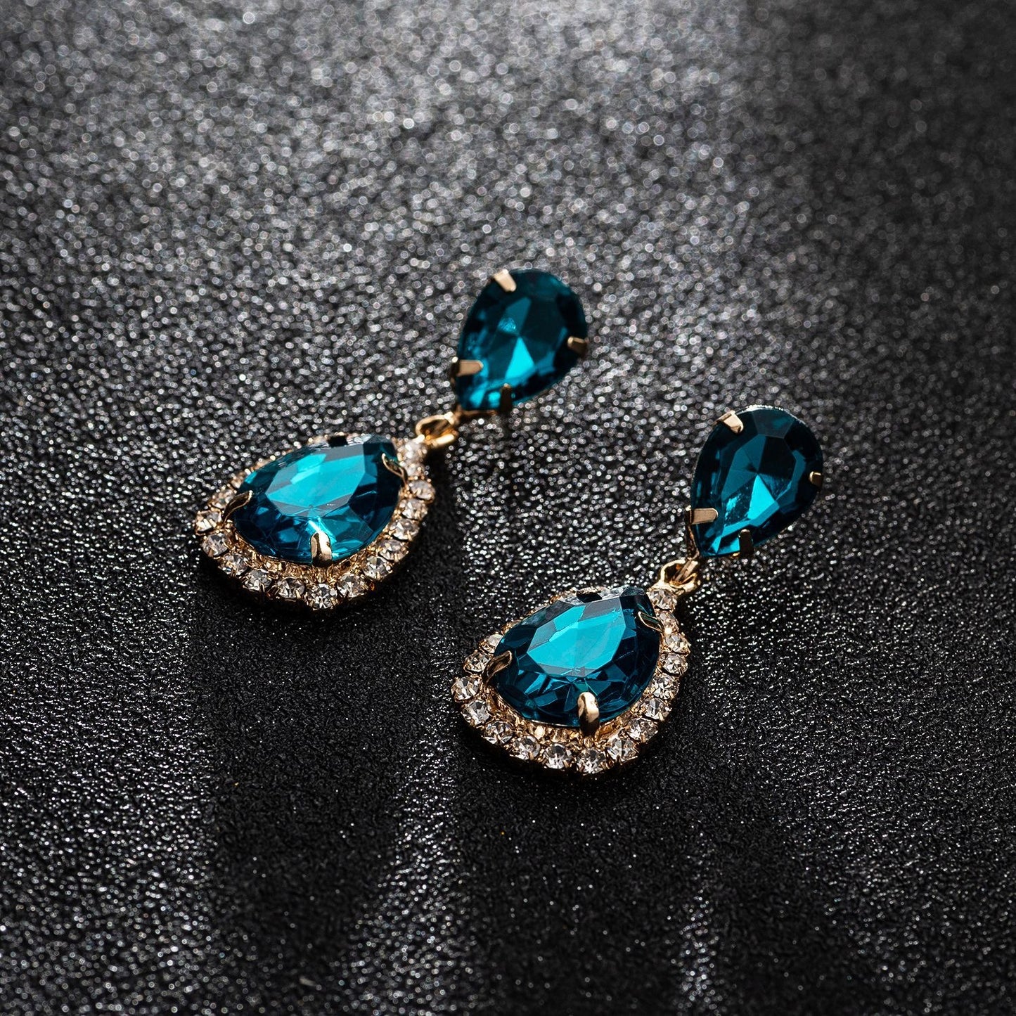 E3320A Aretes cristal brillante fiesta colgante aleacion 5cm