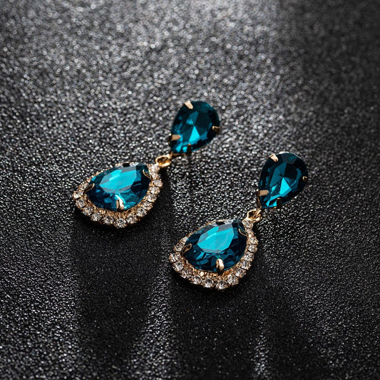 E3320A Aretes cristal brillante fiesta colgante aleacion 5cm