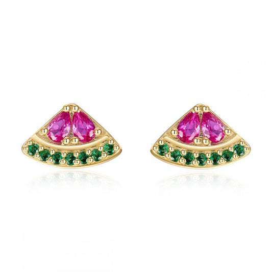 E4467 Aretes sandía elegante cobre .5cm