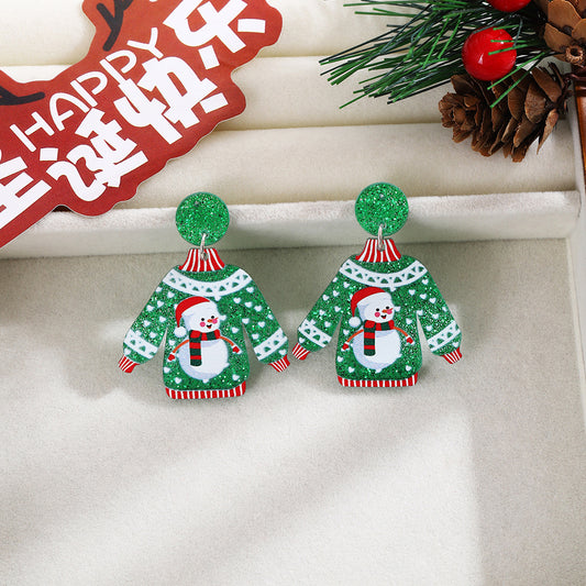 E4106 Aretes Suéter de Navidad acrílico 5cm