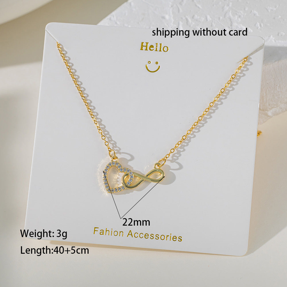 C994 Collar infinito acero inoxidable chapado en oro de 18k 21cm,1.5cm dije