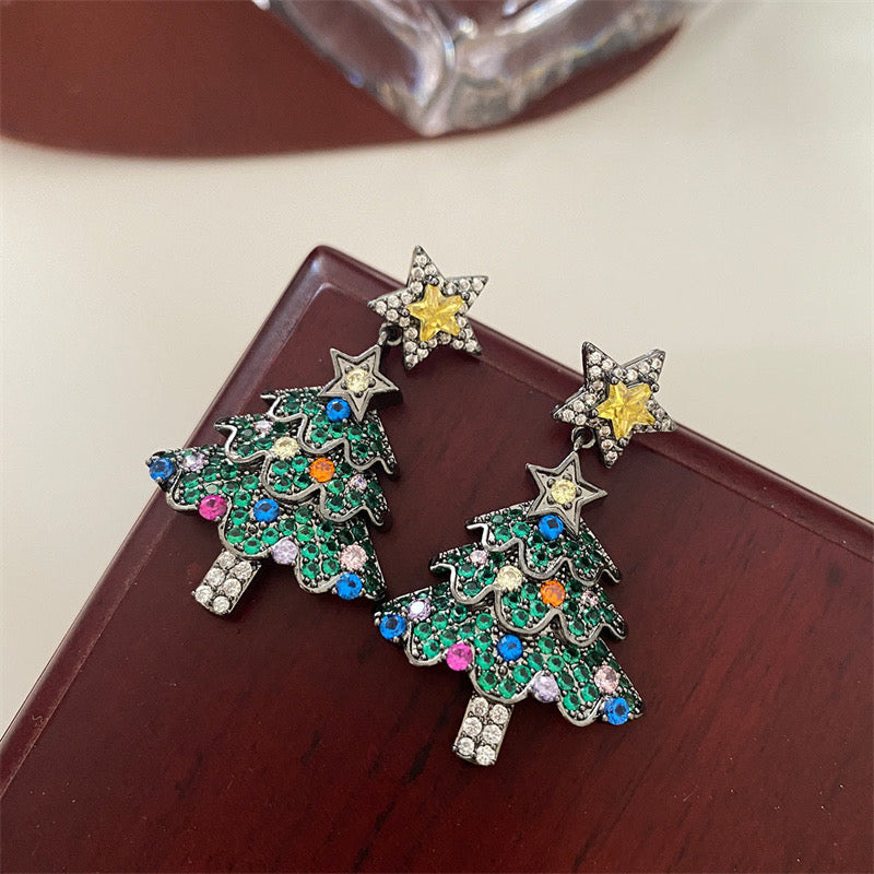 E4512 Aretes árbol de Navidad aleacion 3.5cm