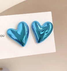 E4679A Aretes corazon globo acrilico 3cm