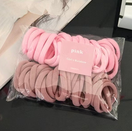 AC78R Paquete ligas rosas para cabello elasticas incluye 50piezas