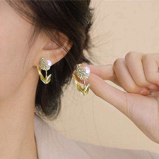 E4002 Aretes tulipán aleacion 2.5cm