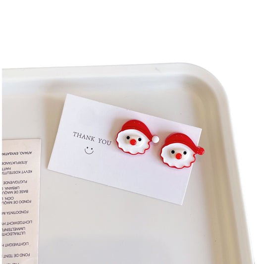 E4236 aretes santa claus resina 2cm