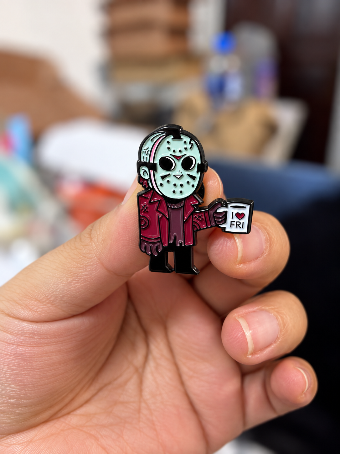 PI001 Pin broche Jason voorhees para tela accesorio metal esmaltado 3x2cm