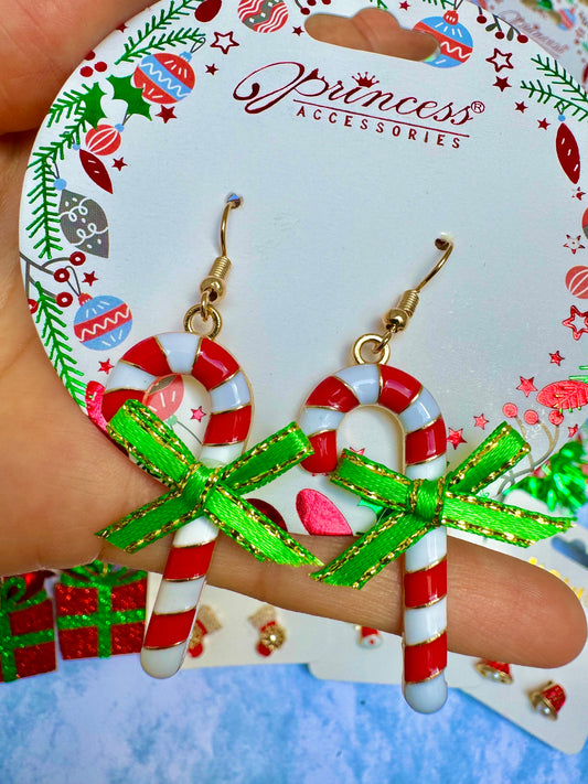 E1871 Aretes baston Navidad 5.5cm