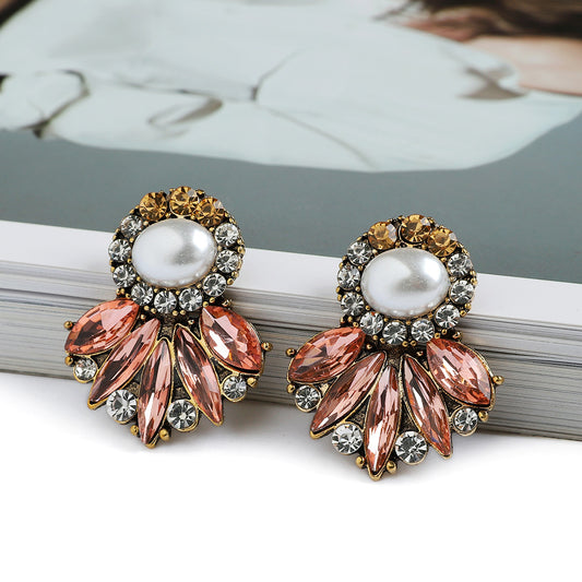 E3386 Aretes cristal fiesta brillante 3.5cm