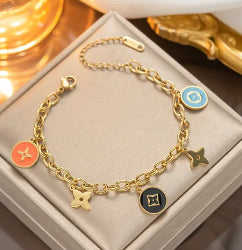 B387D Pulsera acero de titanio marcas plata 706 20cm