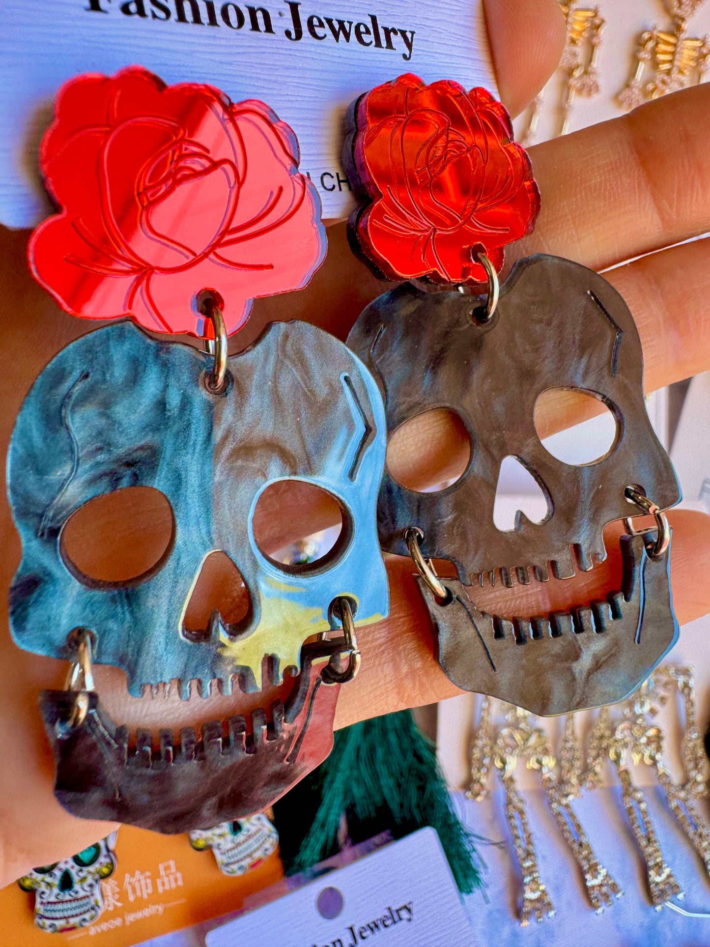 E519 Aretes Calavera Dia De Muertos Halloween