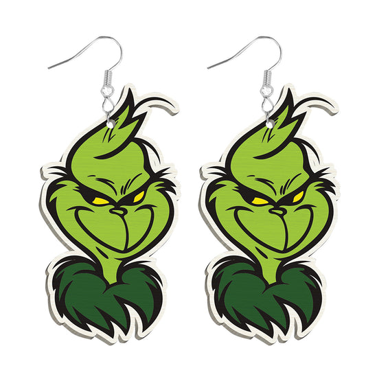 E3902 Aretes grinch Navidad acrílico 7cm