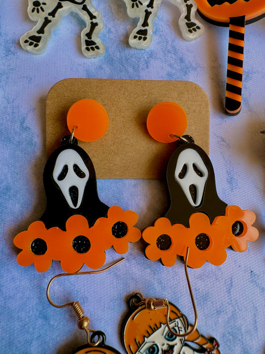 JY42 Aretes Ghostface Scream Halloween