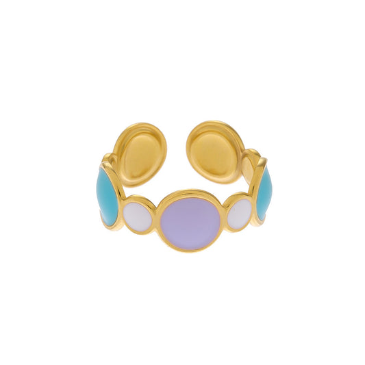 A179 anillo  colores acero inoxidable chapado en oro 18k