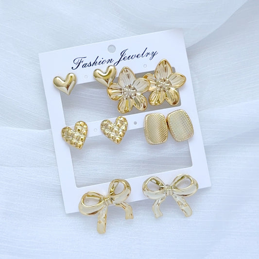 E6077 Conjunto aretes diferentes 4cm aleacion