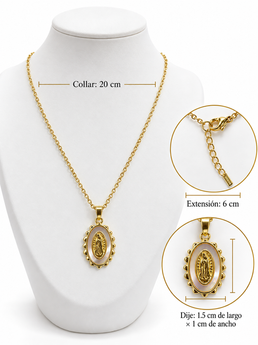C107 Collar dije religioso de acero inoxidable