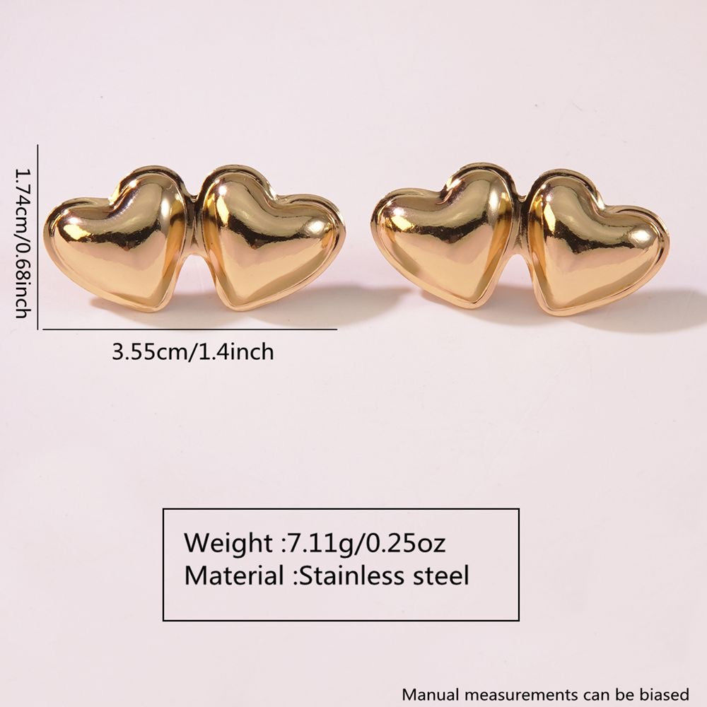 E2940 Aretes corazon acero inoxidable 1.7cm