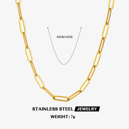 C788D collar dorado acero inoxidable chapado en oro de 18k 24cm
