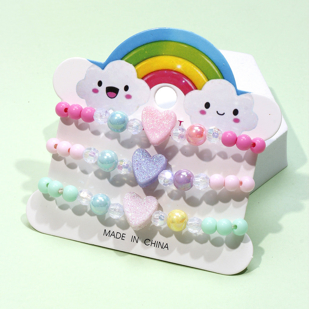 B238C Conjunto pulseras para niña elasticas