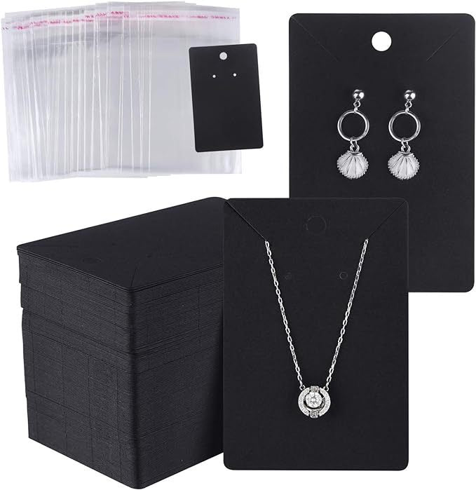 DM10N Paquete 100 tarjeta para joyeria con agujero 6x9cm