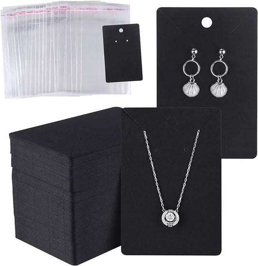 DM10N Paquete 100 tarjeta para joyeria con agujero 6x9cm