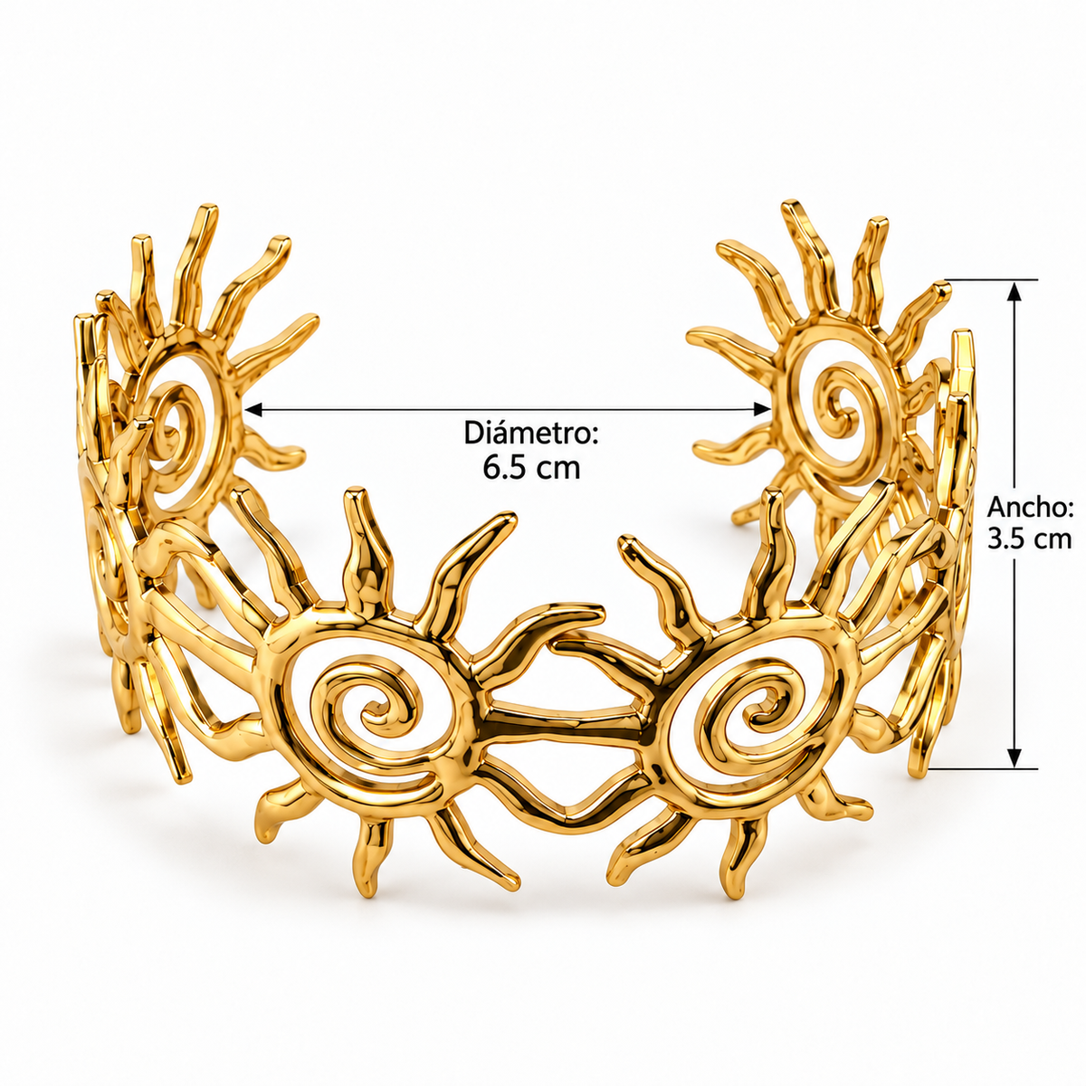 B557 Brazalete sol de acero inoxidable 304