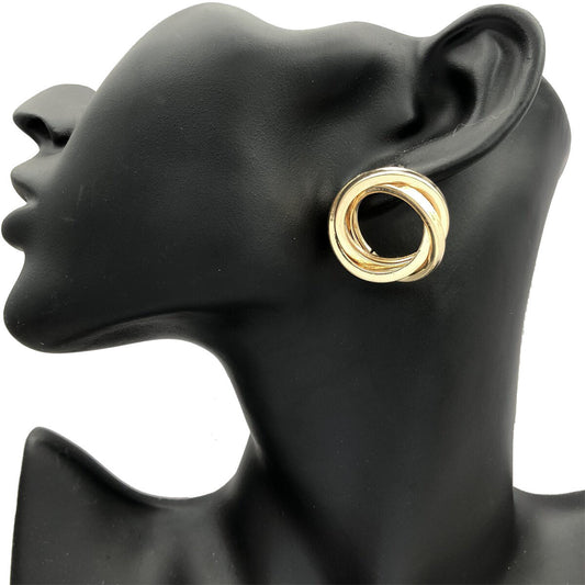 E5899 Aretes circular dorado metal 5cm