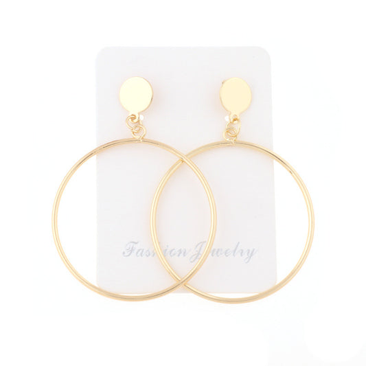 E4984 Aretes círculo dorado aleacion 5cm