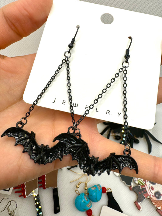 E526 Aretes Murciélago Halloween