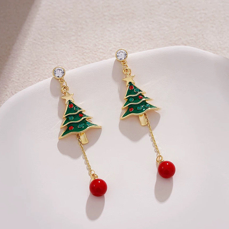 E4430 Aretes árbol de Navidad aleacion 4.5cm
