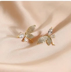 E4711 Aretes mariposa aleacion 2cm