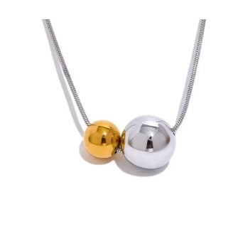 C324 Collar dorado plata acero de titanio