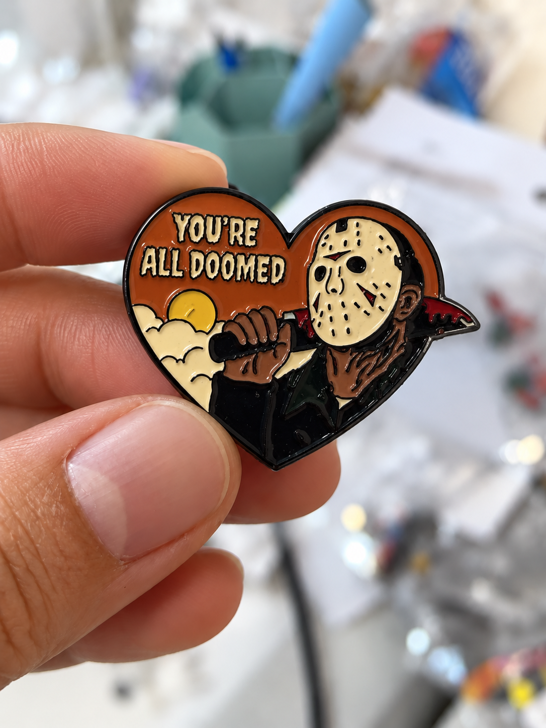 PI001 Pin broche Jason Voorhees para tela accesorio metal esmaltado 3x2.5cm
