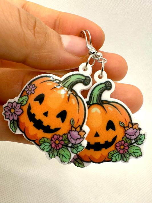 E544 Aretes Calabaza Halloween