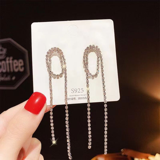 E3362D Aretes brillantes de fiesta aleacion 10cm